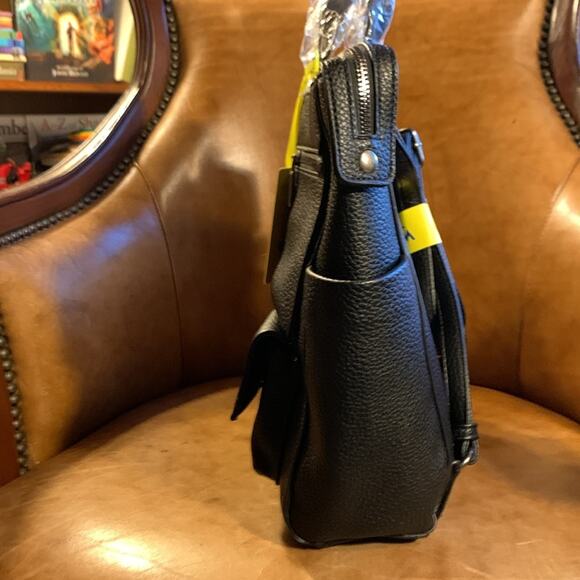 NWT Wrangler Small Leather Convertible Backpack - Black main image 4